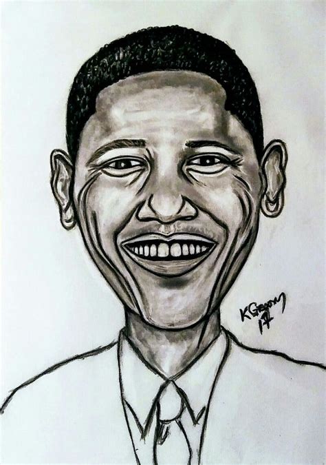 Barack Obama drawing art artist graphite on canvas pencil drawing ...