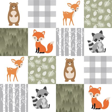 Forest Nursery Bedding Woodland Animals Neutral Crib Bedding - Etsy