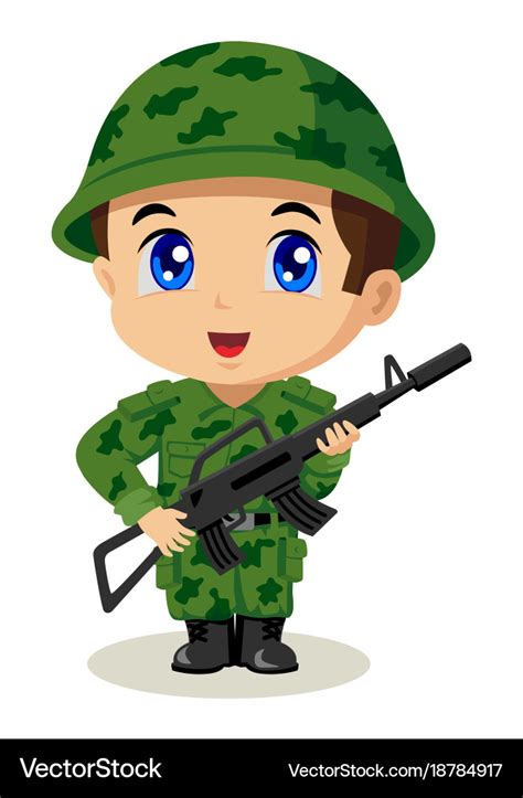 Chibi soldier Royalty Free Vector Image - VectorStock