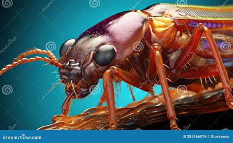 Aggressive Digital Illustration of a Cockroach Under the Microscope ...