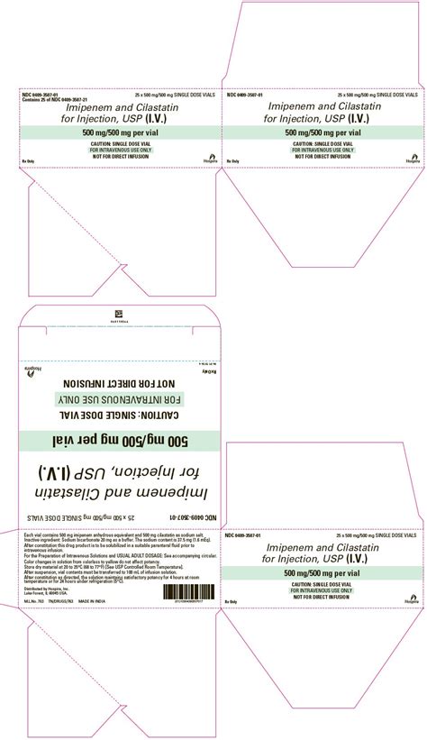 Imipenem and Cilastatin Injection - FDA prescribing information, side ...