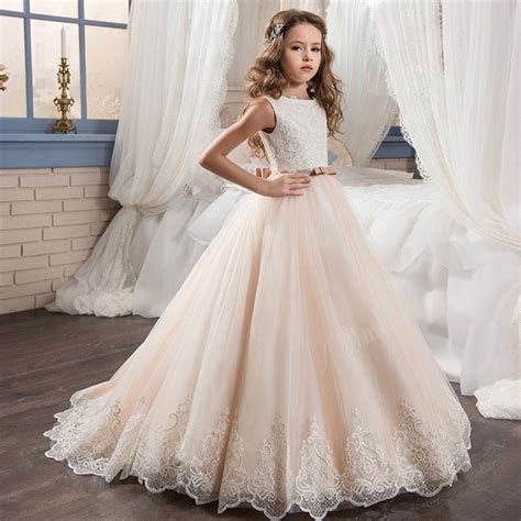 Girls Princess Dress for Baby Wedding Dress Children Kids Clothes White ...