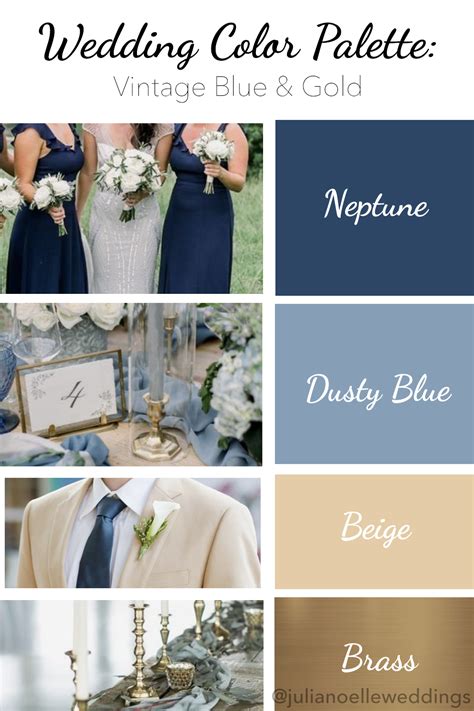 Vintage Blue & Gold Wedding Color Palette | Gold wedding colors ...