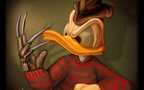 Donald duck freddy krueger nightmare dark horror monster duck humor ...