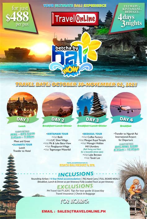 2021 BALI INDONESIA ALL IN TOUR PACKAGES - TravelOnline Philippines