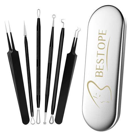 Amazon.com: BESTOPE Blackhead Remover Pimple Popper Tool Kit 6Pcs ...