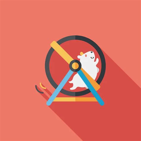 Pet mouse exercise wheel flat icon with long shadow,eps10 Stock Vector ...