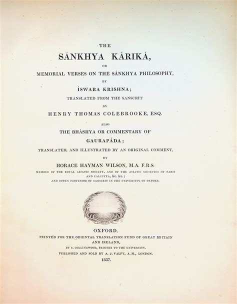 The Sankhya Karika, or Memorial Verses on the Sankhya Philosophy ...