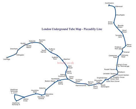 Piccadilly Line London Tube Map