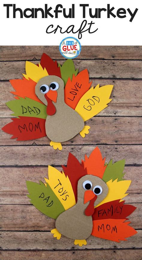 Cardboard Thankful Turkey Craft | Manualidades, Artesanía de acción de ...