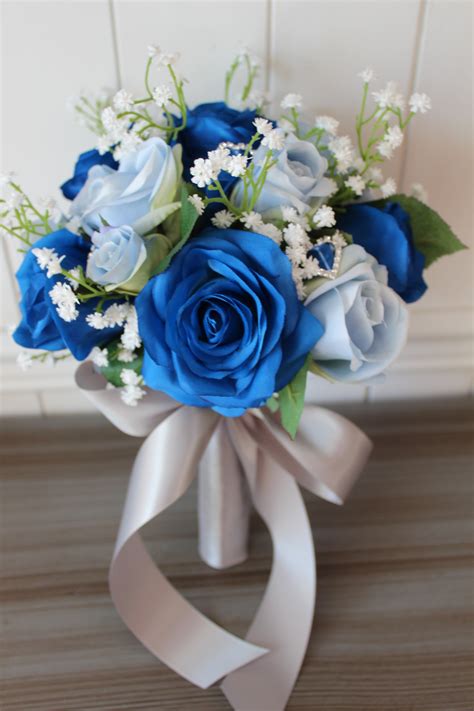 Royal Blue, Light Blue and White Silk Wedding Flowers — Silk Wedding ...