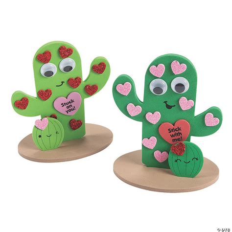 3D Valentine Cactus Craft Kit - Makes 12 | Oriental Trading