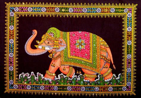 Ethnic elephant wall hanging Tapestry 21 x 31 free - rainbowhandicraft