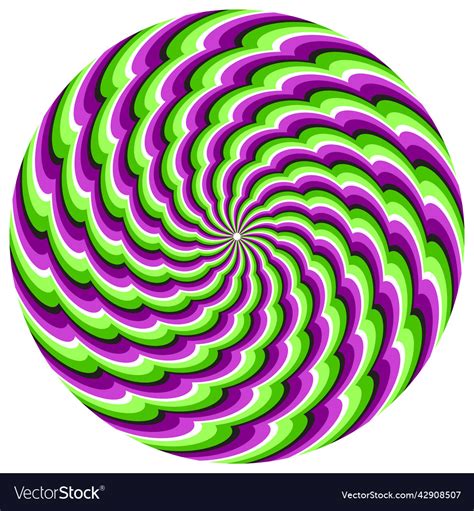 Optical illusion circle of spiral wavy striped Vector Image