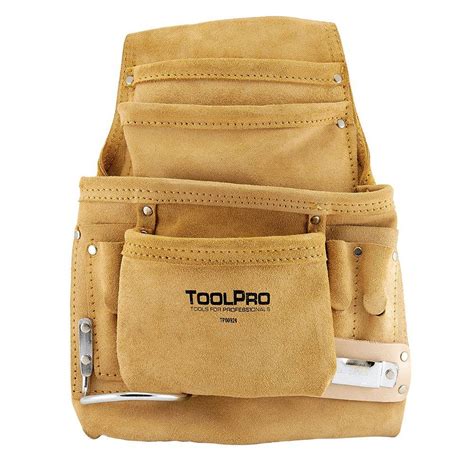 ToolPro 10-Pocket Suede Leather Nail and Tool Pouch-TP00924 - The Home ...