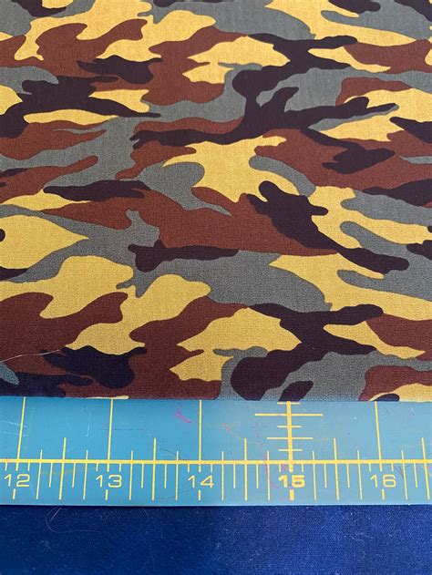 Army Camouflage cotton fabric by the yard with yellow | Etsy