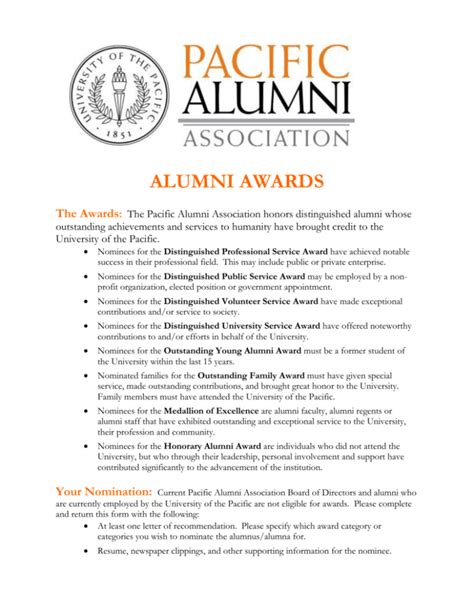 PACIFIC ALUMNI ASSOCIATION - University of the PACIFIC Alumni