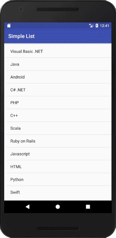 Android Simple List App