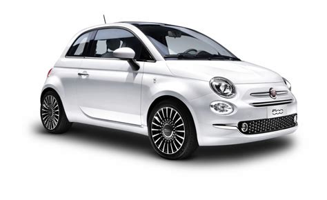 White Fiat 500 Car - Clip Art Library