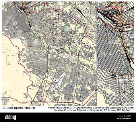 Ciudad Juarez Mexico Map High Resolution Stock Photography and Images ...