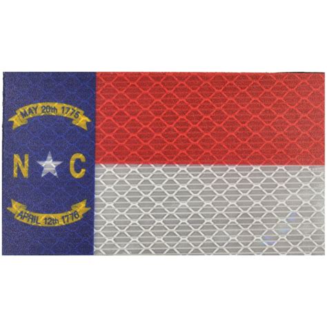 Reflective North Carolina State Flag - 2x3.5 Patch