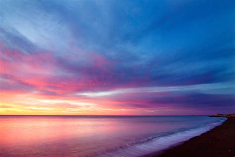 Sea Line Purple Sky 5k Wallpaper,HD Nature Wallpapers,4k Wallpapers ...