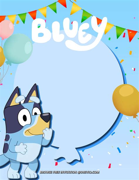 (FREE Invitations) Bluey Birthday Invitations + Party Ideas