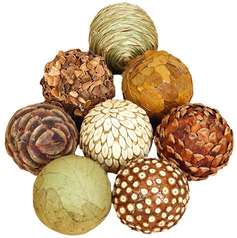 Benzara Natural Ball Bamboo Wood Balls, Set Of 8 on Galleon Philippines