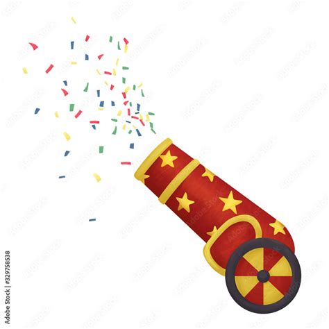 Party cannon. Clip art on white background Stock Illustration | Adobe Stock