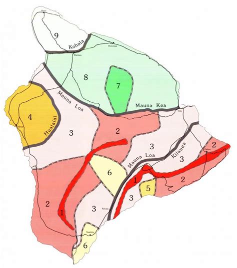 Hawaii Island Lava Zone Map