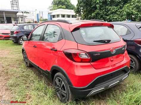 2021 Tata Tiago NRG In Red Colour With Black Roof - Spied At Stockyard