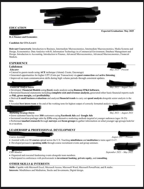 Resume feedback for third year internships pls : r/resumes