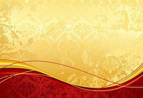 Free Vintage Red & Gold Floral Background Vector