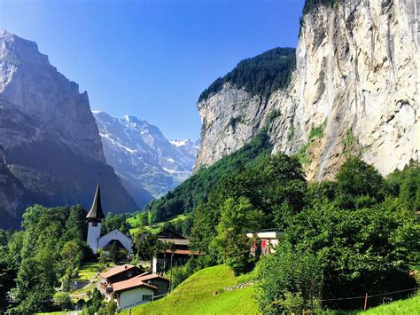 Download Swiss Alps Staubbach Falls Wallpaper | Wallpapers.com