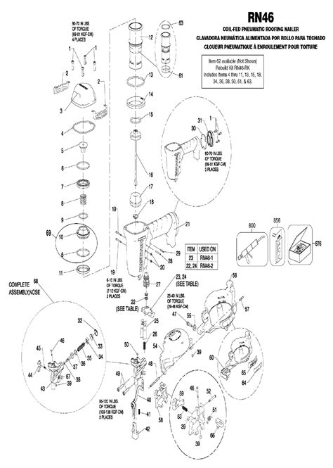 Bostitch RN46 Parts List | Bostitch RN46 Repair Parts | OEM Parts with ...