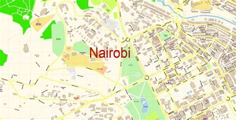 Nairobi Kenya PDF Map Vector Exact City Plan detailed Street Map ...