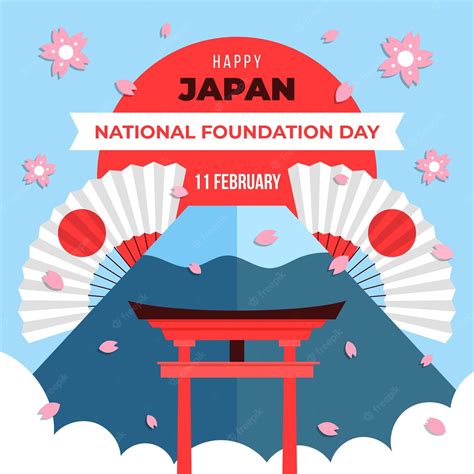 Free Vector | Flat design illustration foundation day japan