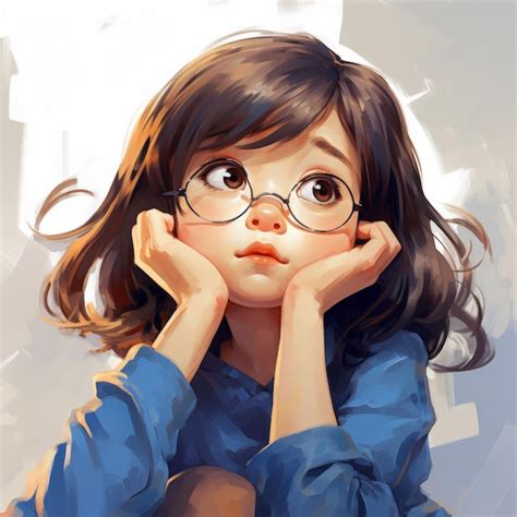 Premium AI Image | Asian girl in thinking and doubts cartoon ...