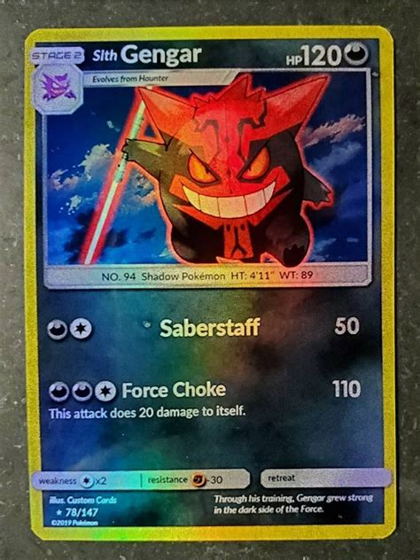 POKEMON: SITH GENGAR Rare Pokémon Card Proxy Legendary Shiny - Etsy ...