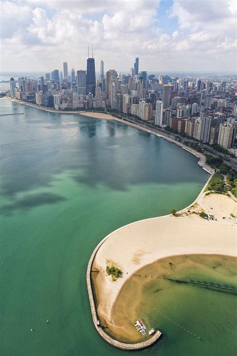 North Avenue Beach Chicago Aerial Photograph by Adam Romanowicz - Fine ...