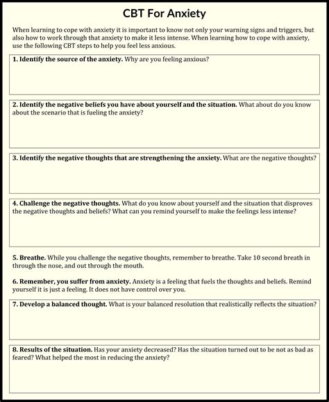 Cognitive Rehabilitation Exercises Worksheets