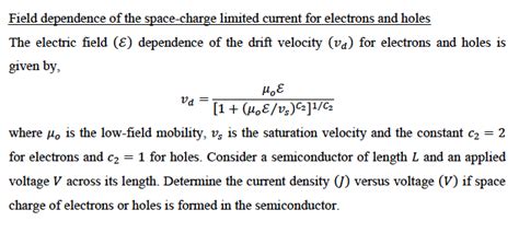 The electric field (epsilon) dependence of the drift | Chegg.com