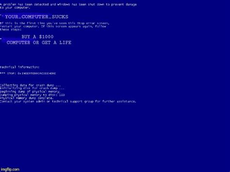 Windows Blue Screen Of Death Funny