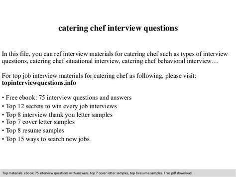 Catering chef interview questions