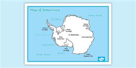 Map of Antarctica (teacher made) - Twinkl