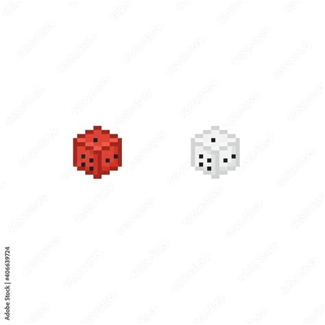 Pixel art dice roll cartoon. Red and White dice pixel art. Stock Vector ...