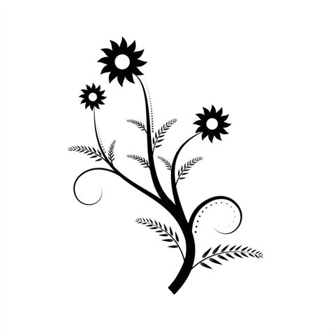 Simple floral background in black and white 5424292 Vector Art at Vecteezy