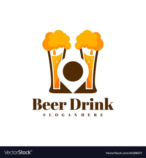 Point with beer drink logo design creative Vector Image