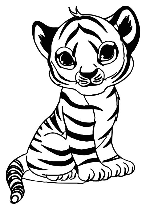 Dibujo de tigre gratis para imprimir y colorear - Páginas de Tigres ...