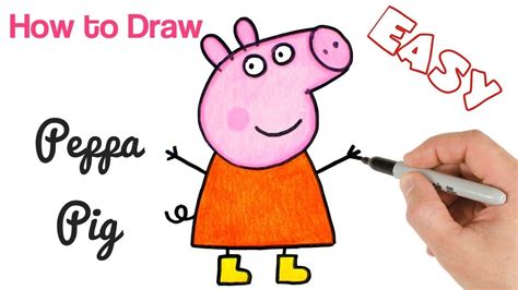 How to Draw Peppa Pig | Cartoon Drawings for kids | Cartoon drawing for ...